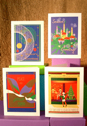holiday cards, retro design