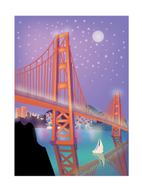 Evening under the Golden Gate Bridge