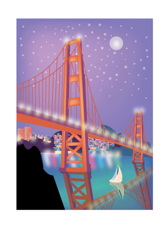Evening under the Golden Gate Bridge